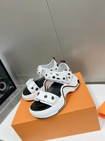 Louis Vuitton Fake
 Shoes Sandals Black White Cowhide Spring/Summer Collection