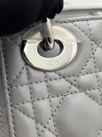 Dior Lady Handbags Crossbody & Shoulder Bags Grey Silver Hardware