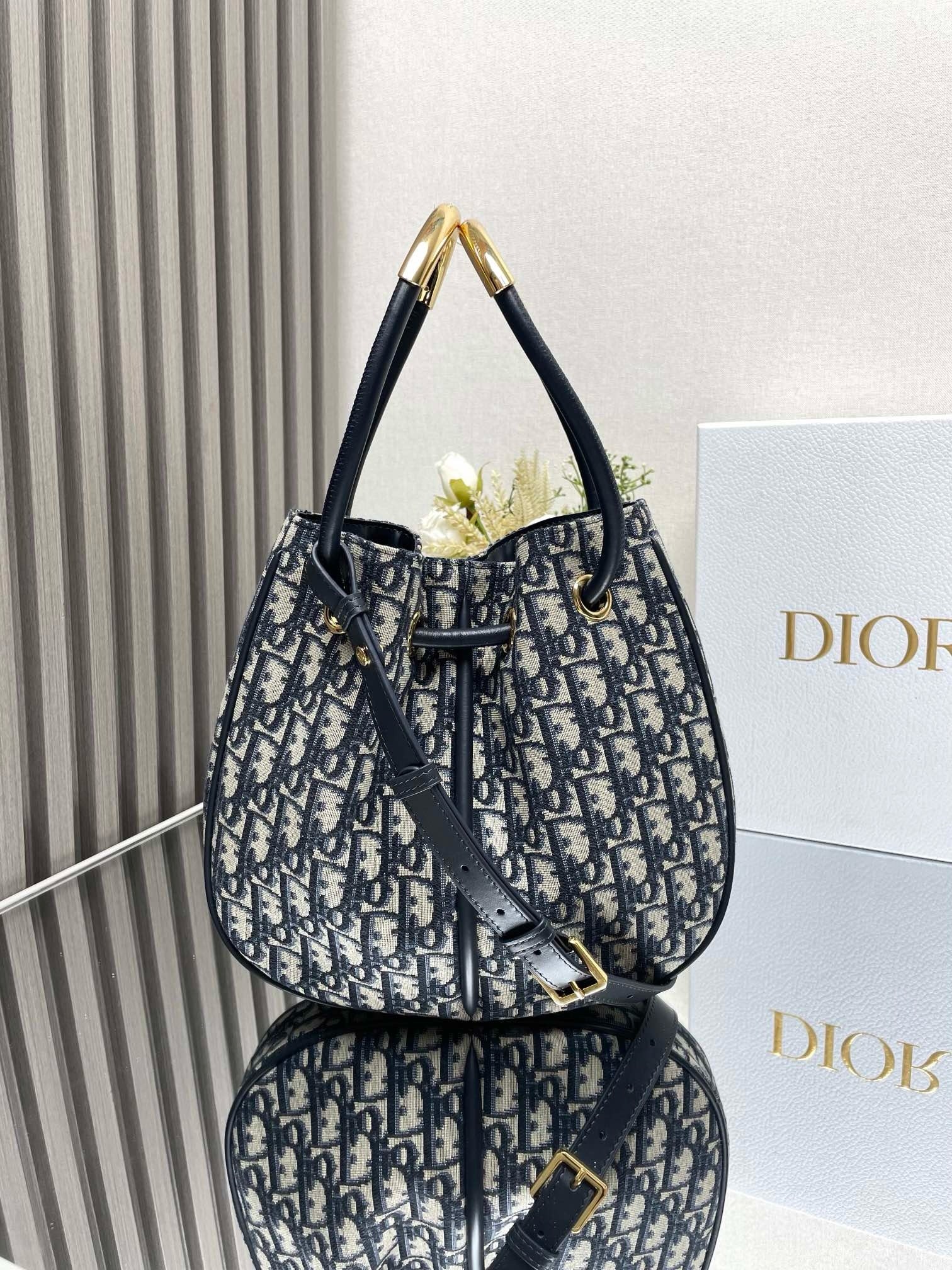 Dior Bags Handbags Blue Gold Printing Vintage Fall Collection Nolita