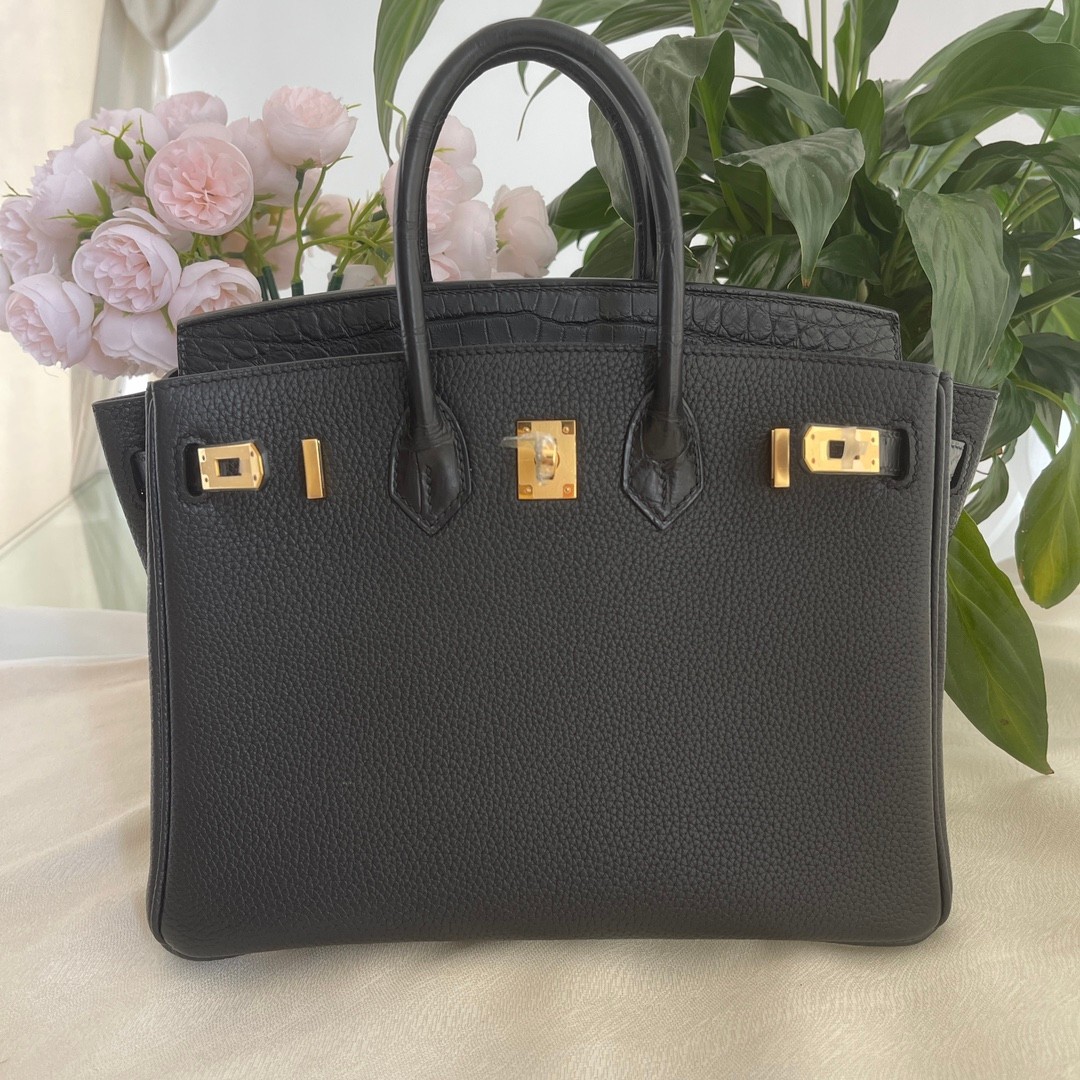 Hermes Birkin Bags Handbags Black Platinum Gold Hardware