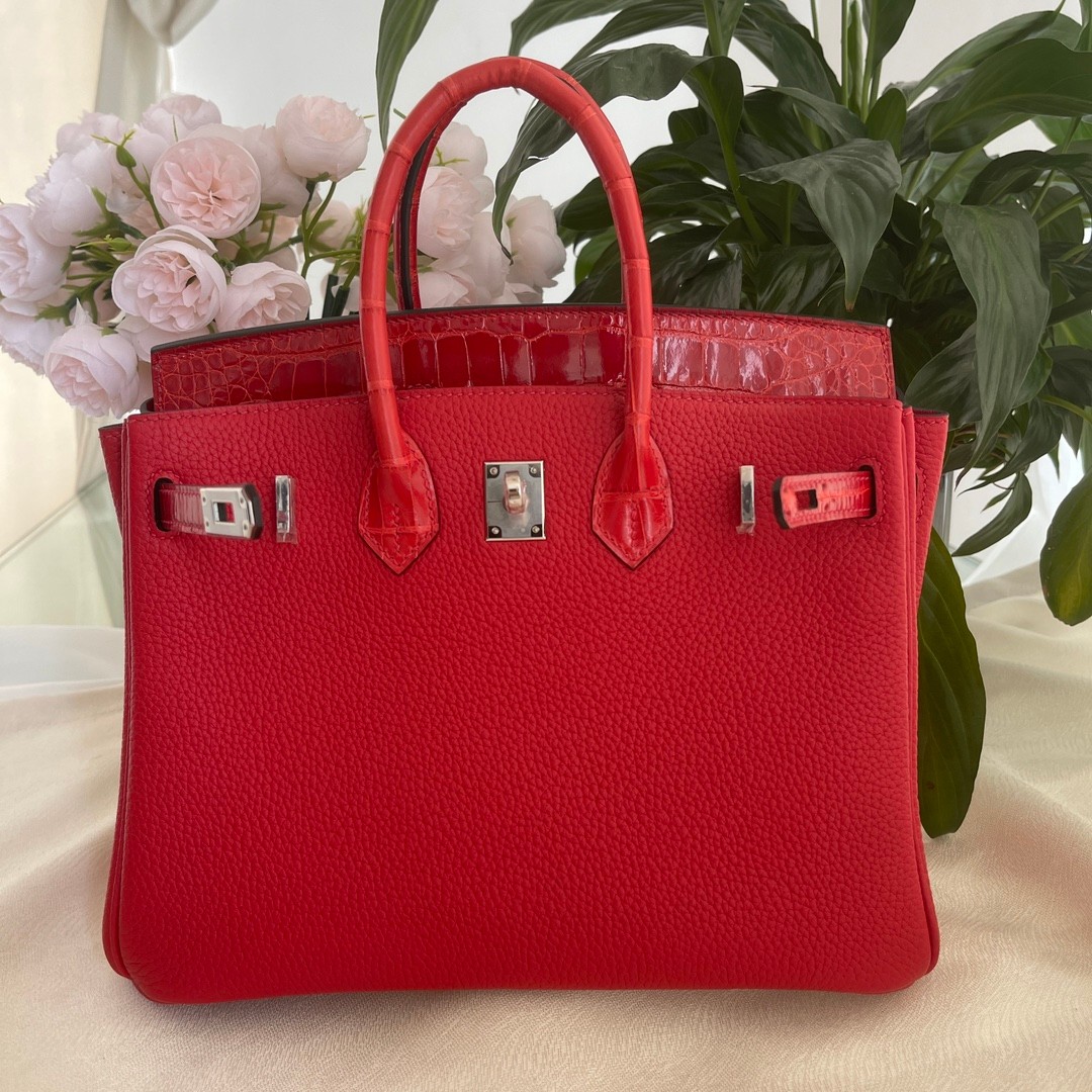 2023 Luxury Replicas
 Hermes Birkin Fashion
 Bags Handbags Platinum Red Silver Hardware Casual