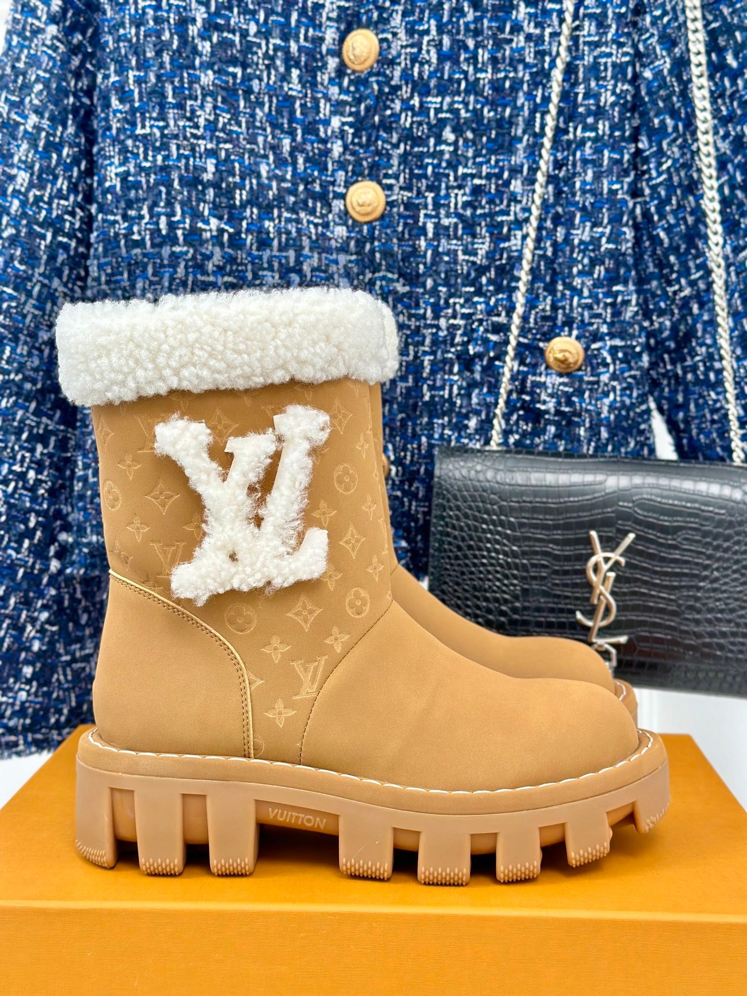 Louis Vuitton Snow Boots Cowhide TPU Wool Fall/Winter Collection Fashion