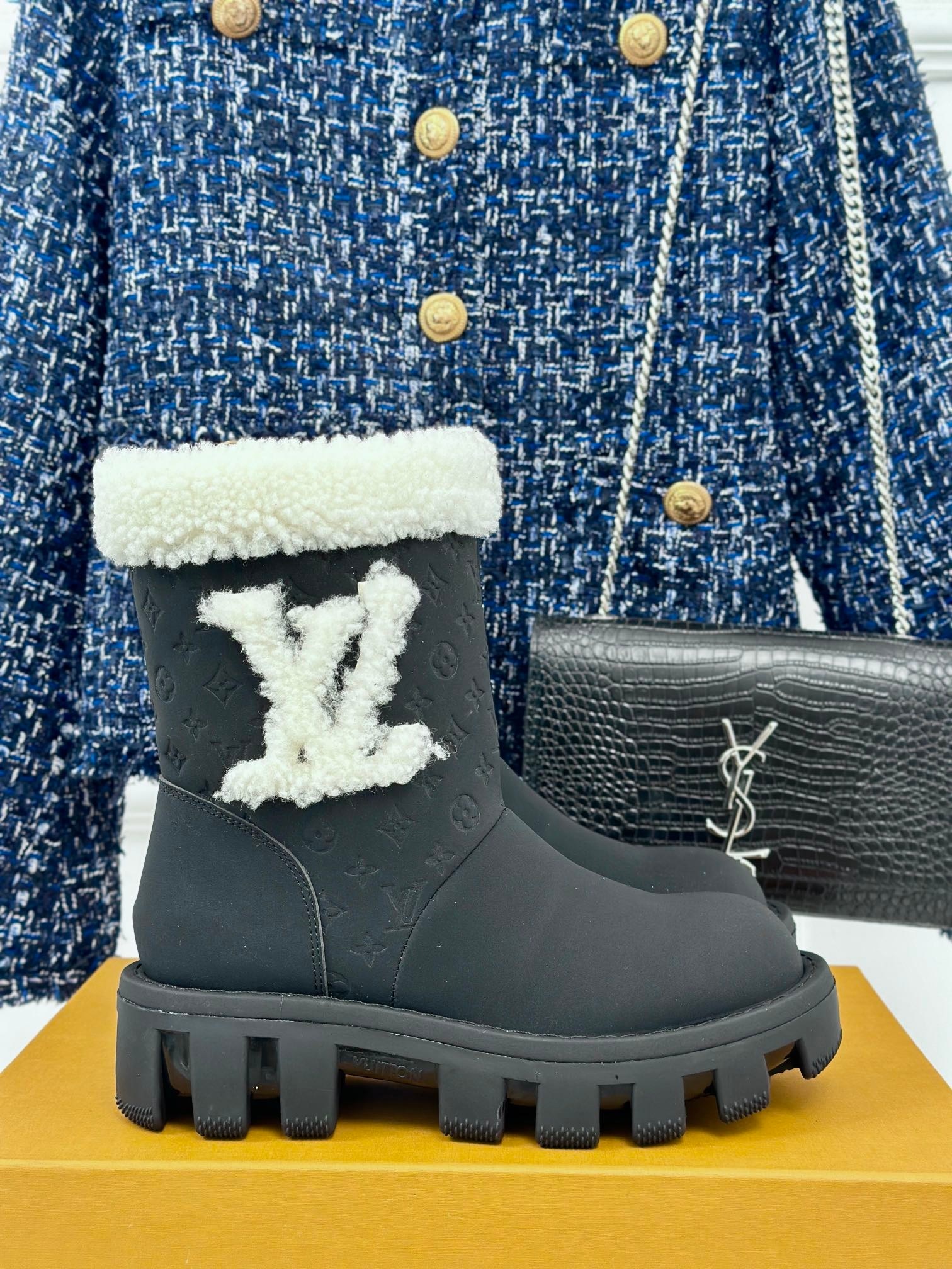 Louis Vuitton Snow Boots Cowhide TPU Wool Fall/Winter Collection Fashion