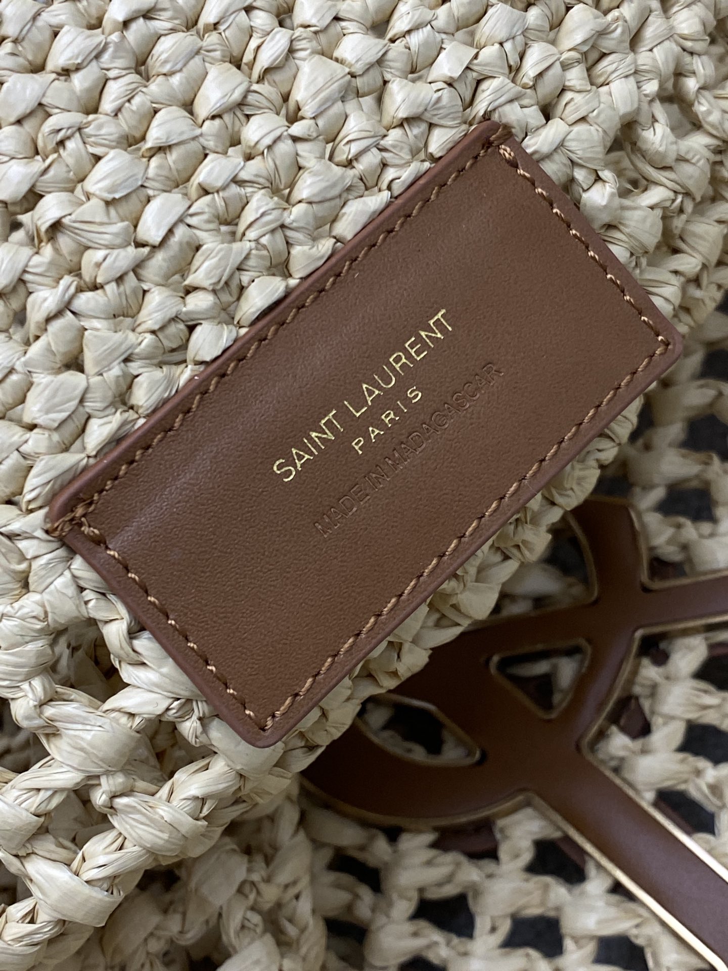 Saint Laurent Icare Raffia Woven Shopping Bag with Golden Logo, Large Capacity 9 i1712743655 3431 7