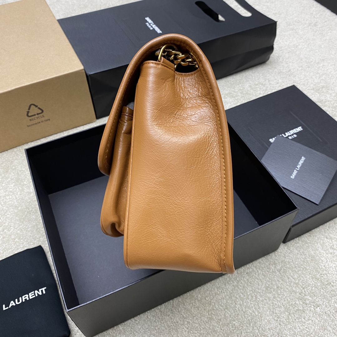 Saint Laurent 28cm油腊棕/古金 NIKI 爆裂纹 超多明星 同款