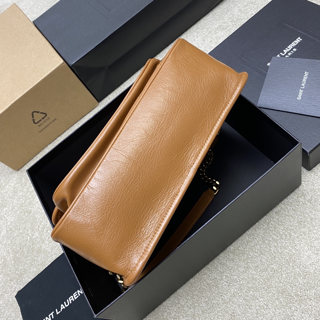 Saint Laurent 28cm油腊棕/古金 NIKI 爆裂纹 超多明星 同款