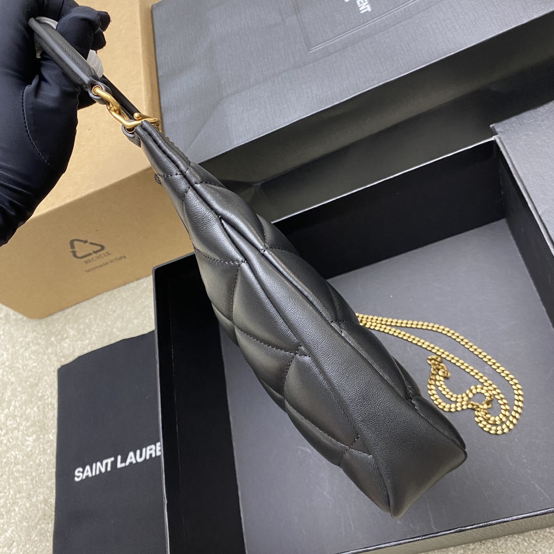 Saint Laurent Sade Mini Hobo Bag in Black Lambskin Leather with Chain 4 i1721717646 2775 1