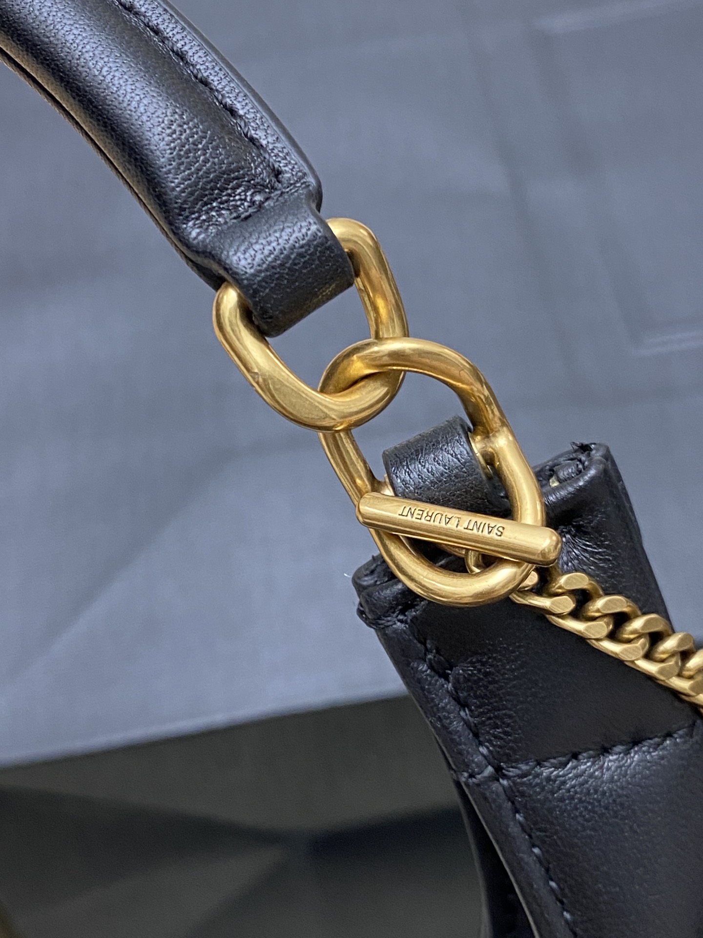 Saint Laurent Sade Mini Hobo Bag in Black Lambskin Leather with Chain 7 i1721717647 2199 5