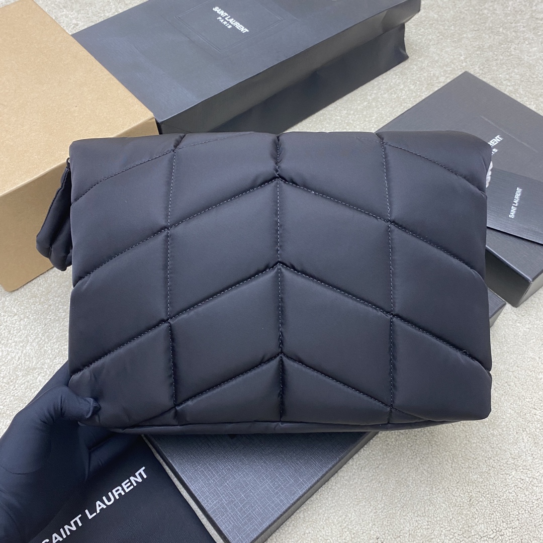 Saint Laurent 降落伞黑布/枪 、精品专供 布克枪Loulou puffer_尼龙款 男女可背的盐系学院风单肩斜挎包