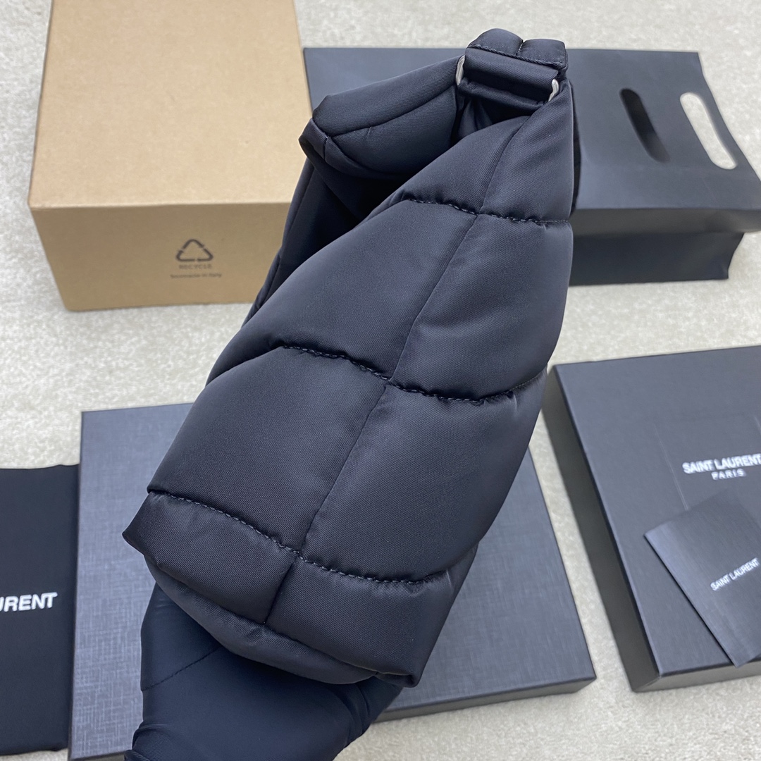 Saint Laurent 降落伞黑布/枪 、精品专供 布克枪Loulou puffer_尼龙款 男女可背的盐系学院风单肩斜挎包