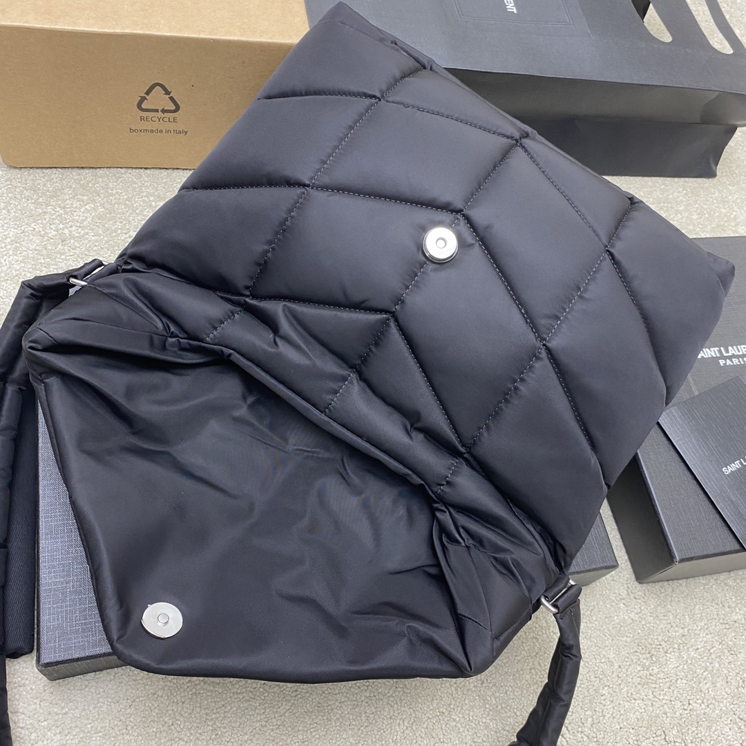 Saint Laurent 降落伞黑布/枪 、精品专供 布克枪Loulou puffer_尼龙款 男女可背的盐系学院风单肩斜挎包