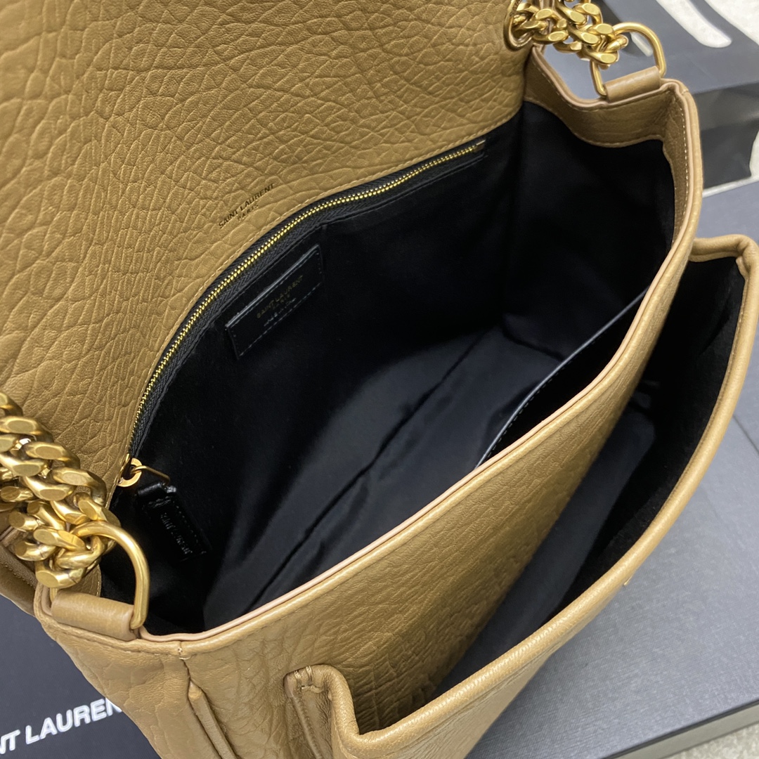 Saint Laurent Niki Leather Flap Bag with Chain Strap - Deep Wood 9 i1724667876 6992 5