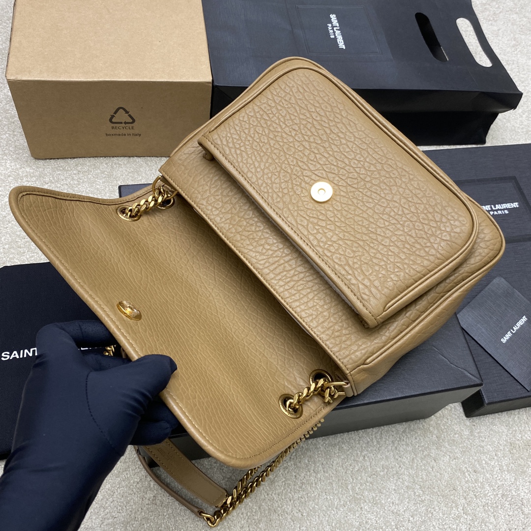 Saint Laurent Niki Leather Flap Bag with Chain Strap - Deep Wood 8 i1724667876 7349 2