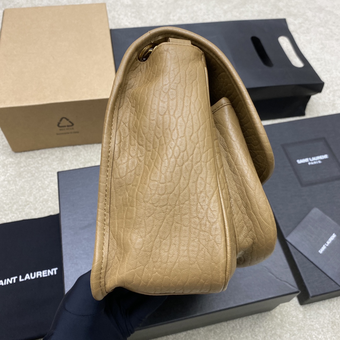 Saint Laurent Niki Leather Flap Bag with Chain Strap - Deep Wood 4 i1724667876 78 4