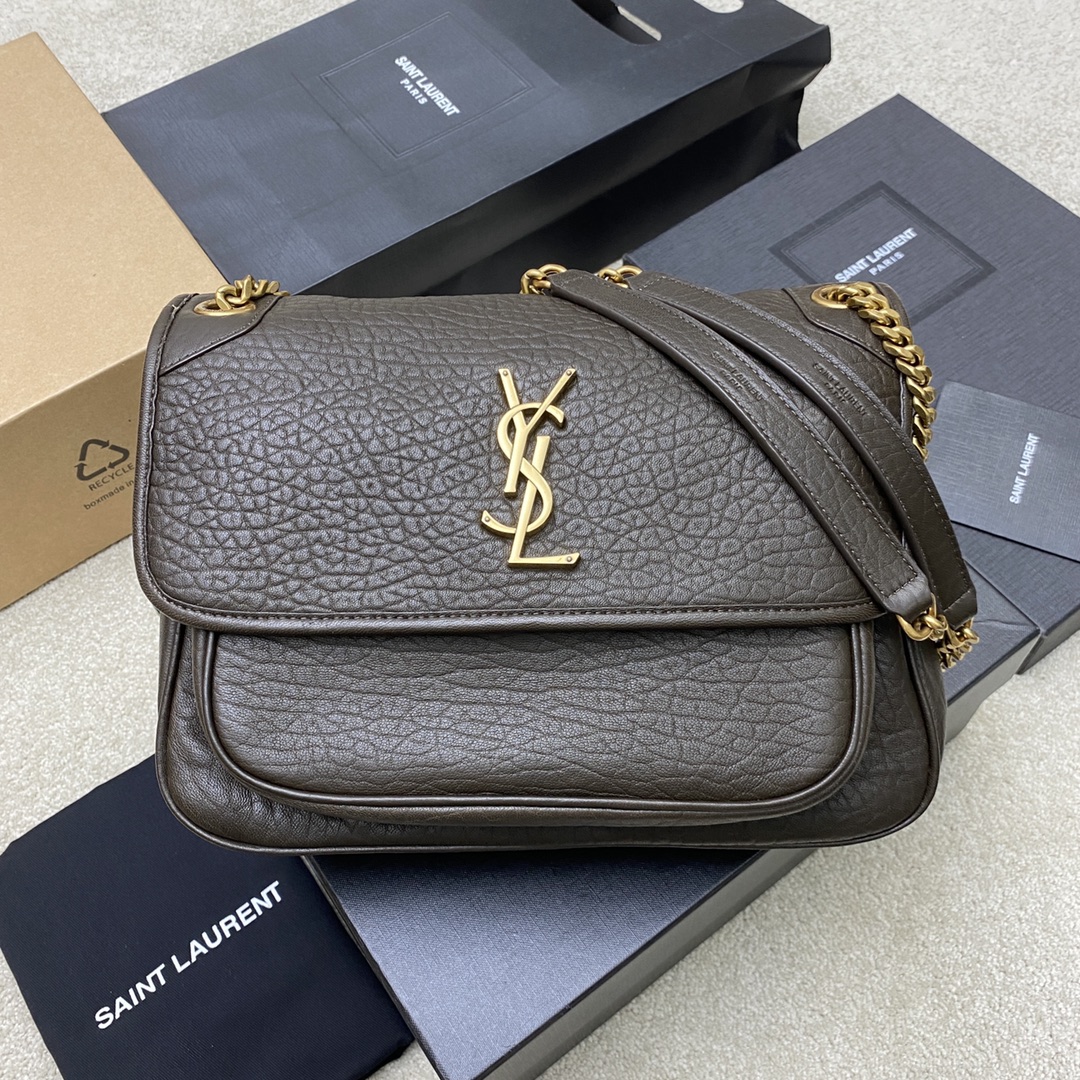 Saint Laurent Niki Leather Shoulder Bag with Gold Hardware 2 i1724668003 6364 6