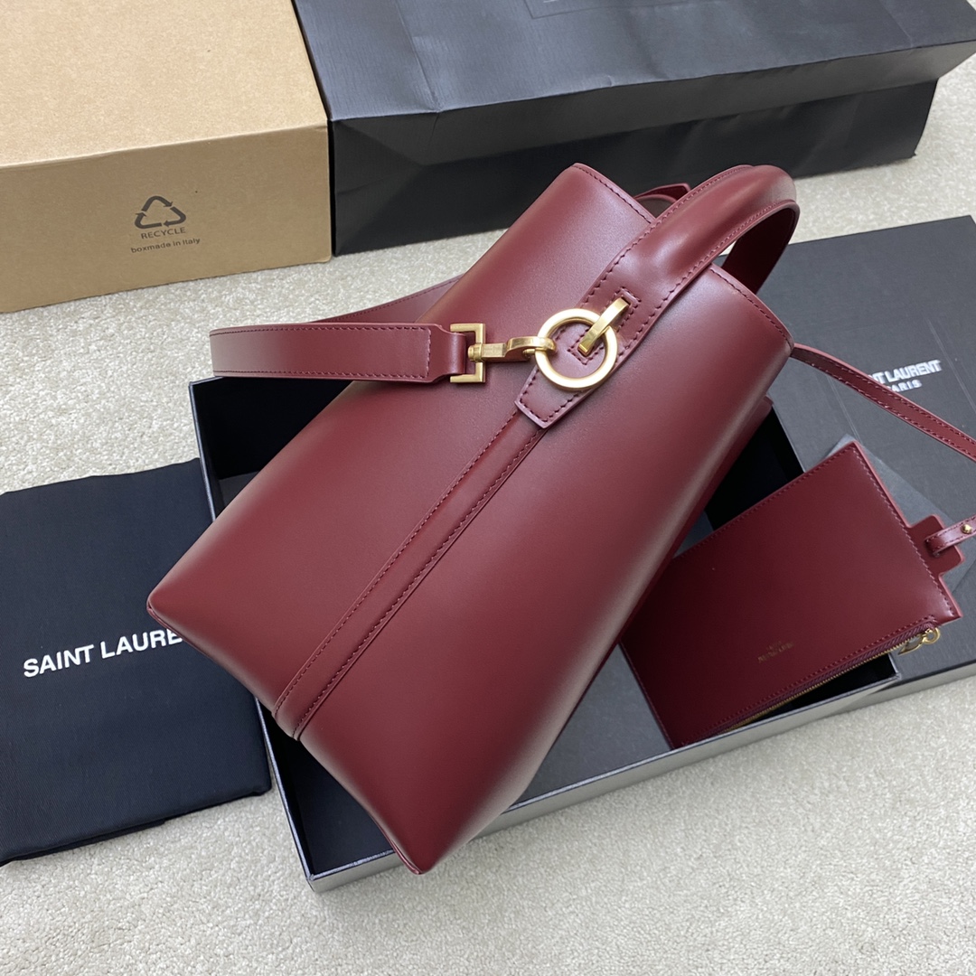 Givenchy 大号枣红平纹/金 、精品专供 5À7系列之新款大号超 水桶包 带手提_全新包型