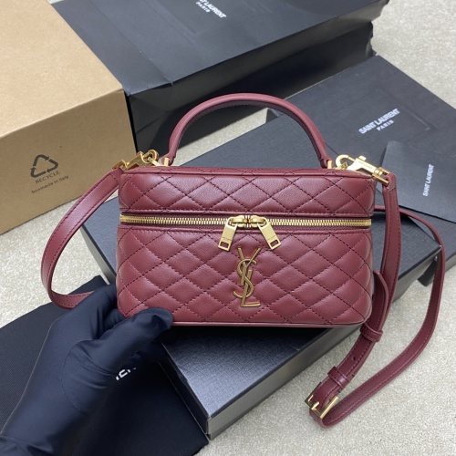 Yves Saint Laurent Mini Vanity Bag in Red Quilted Lambskin Leather 1 Yves Saint Laurent Mini Vanity Bag in Red Quilted Lambskin Leather