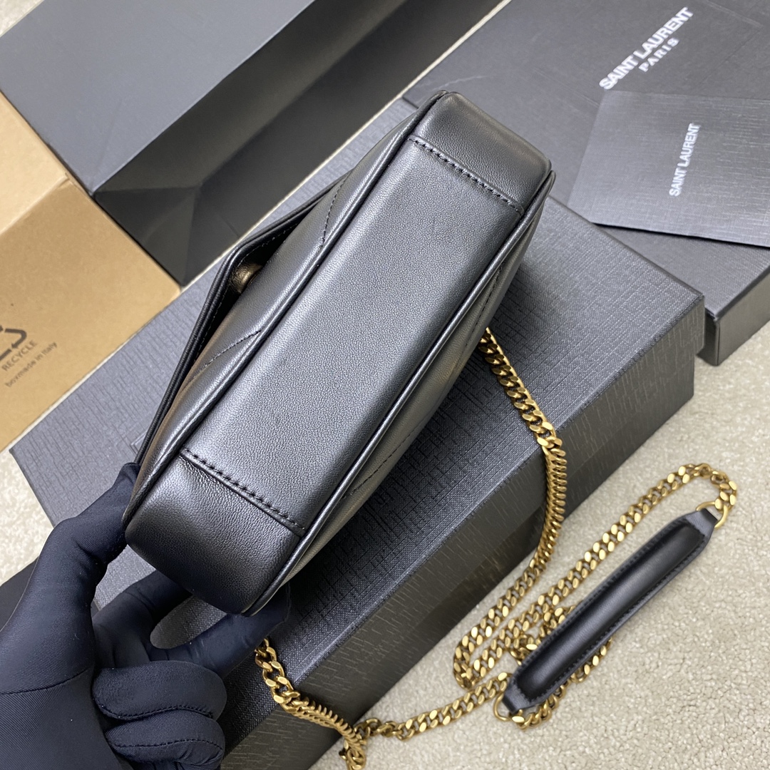 Saint Laurent LouLou Mini Black Sheepskin Shoulder Bag with Gold Hardware 5 i1734617323 2872 7