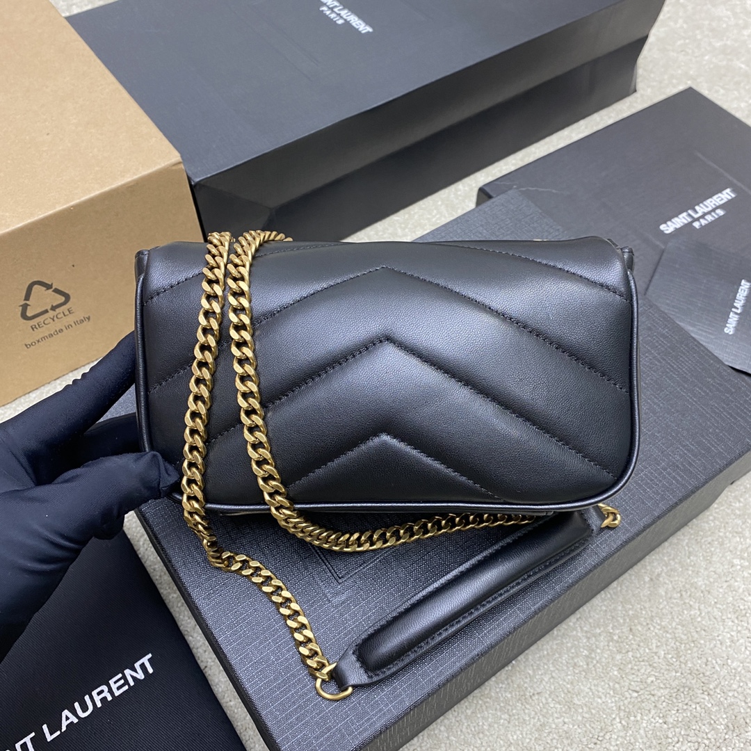 Saint Laurent LouLou Mini Black Sheepskin Shoulder Bag with Gold Hardware 3 i1734617323 625 4
