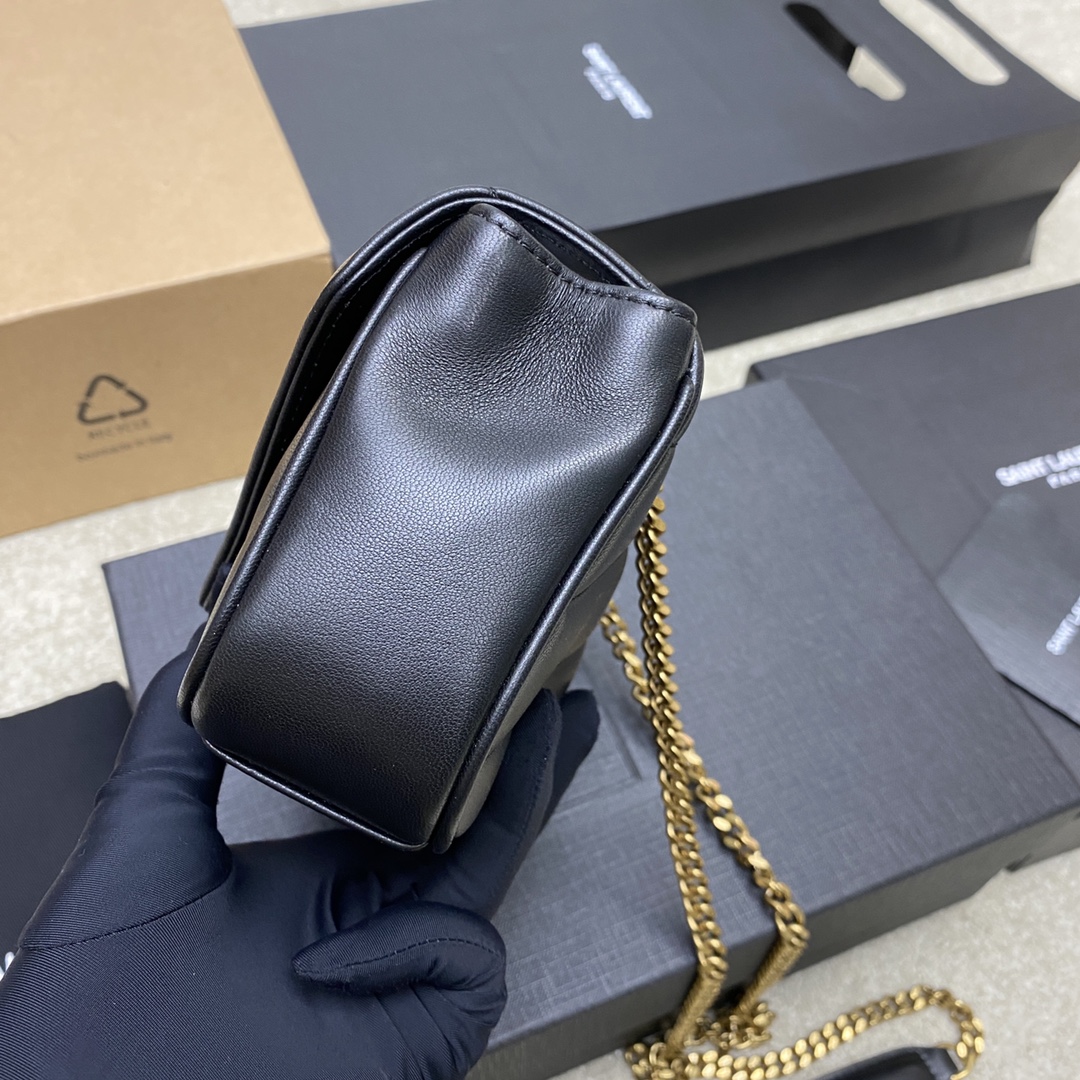Saint Laurent LouLou Mini Black Sheepskin Shoulder Bag with Gold Hardware 4 i1734617323 8875 0