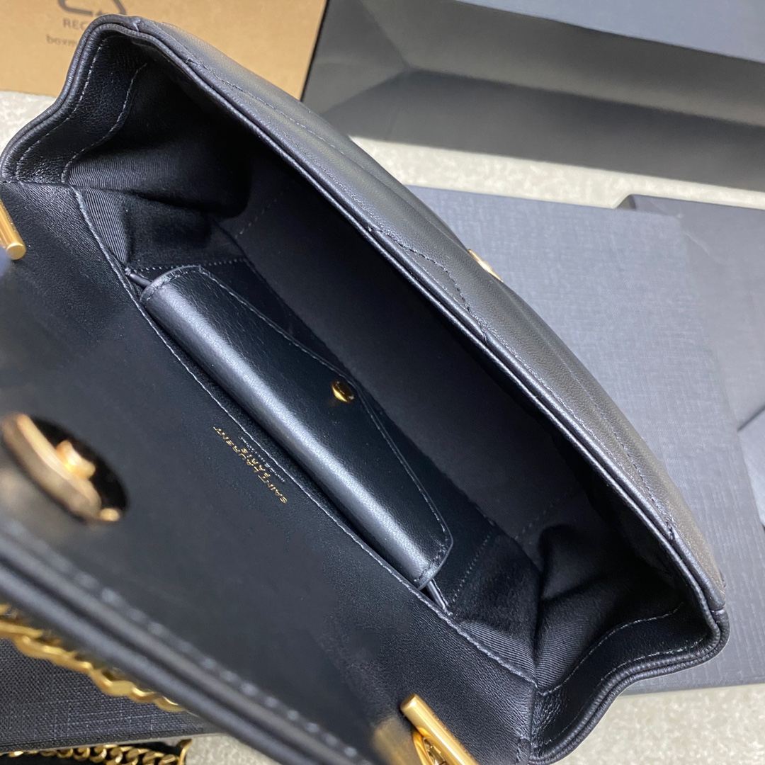 Saint Laurent LouLou Mini Black Sheepskin Shoulder Bag with Gold Hardware 9 i1734617323 9936 1