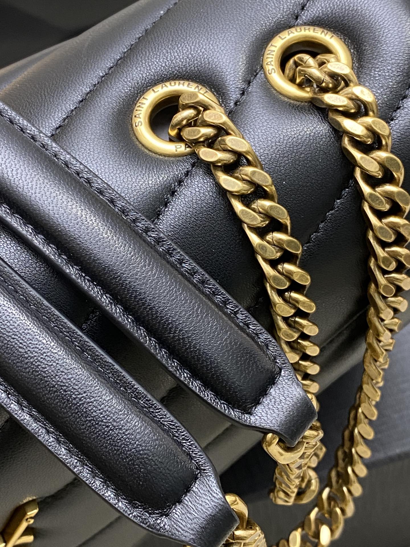 Saint Laurent LouLou Medium Black Leather Shoulder Bag with Golden Hardware 7 i1734617899 1583 1