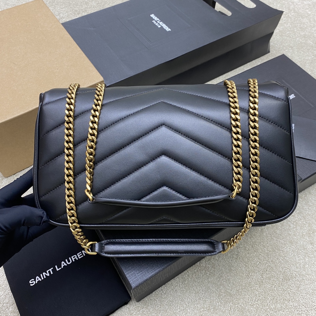 Saint Laurent LouLou Medium Black Leather Shoulder Bag with Golden Hardware 3 i1734617899 1727 6