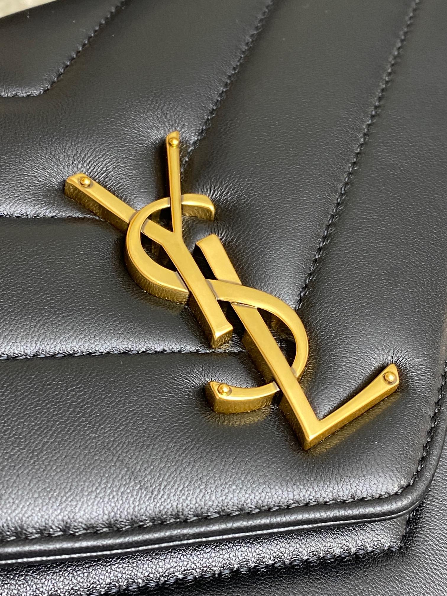 Saint Laurent LouLou Medium Black Leather Shoulder Bag with Golden Hardware 6 i1734617900 9064 7