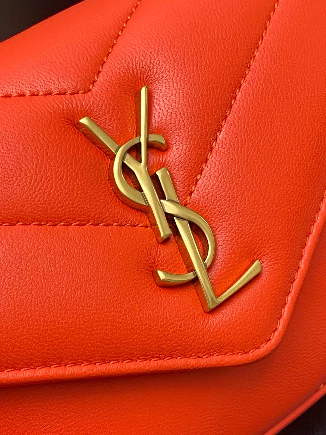 Saint Laurent LouLou Mini Orange Leather Shoulder Bag with Chain 6 i1735121085248 4720 0 4