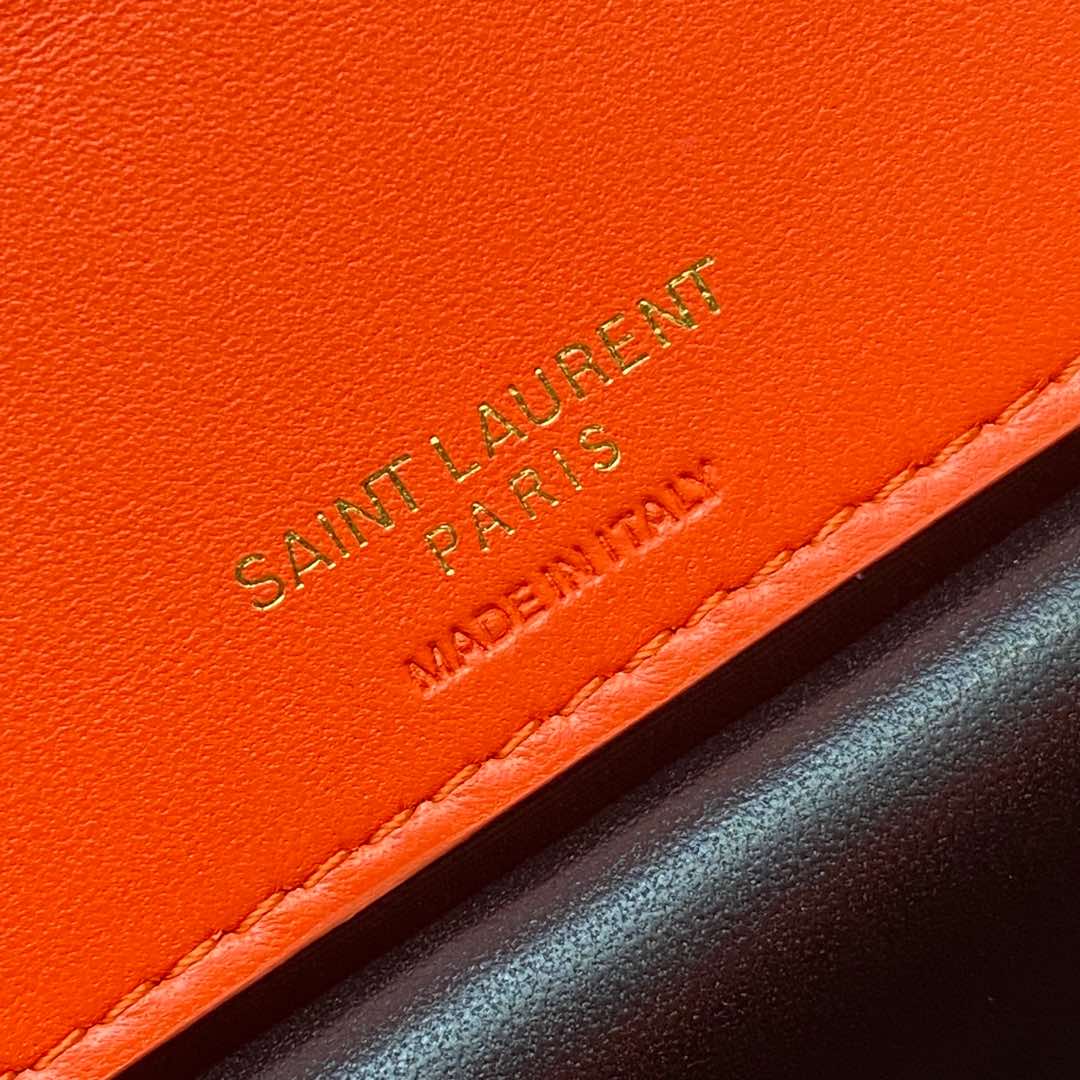 Saint Laurent LouLou Mini Orange Leather Shoulder Bag with Chain 10 i1735121085675 3394 0 8