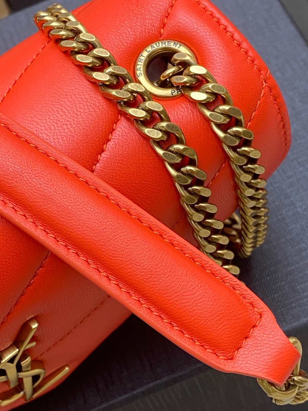 Saint Laurent LouLou Mini Orange Leather Shoulder Bag with Chain 7 i1735121085769 6089 0 5