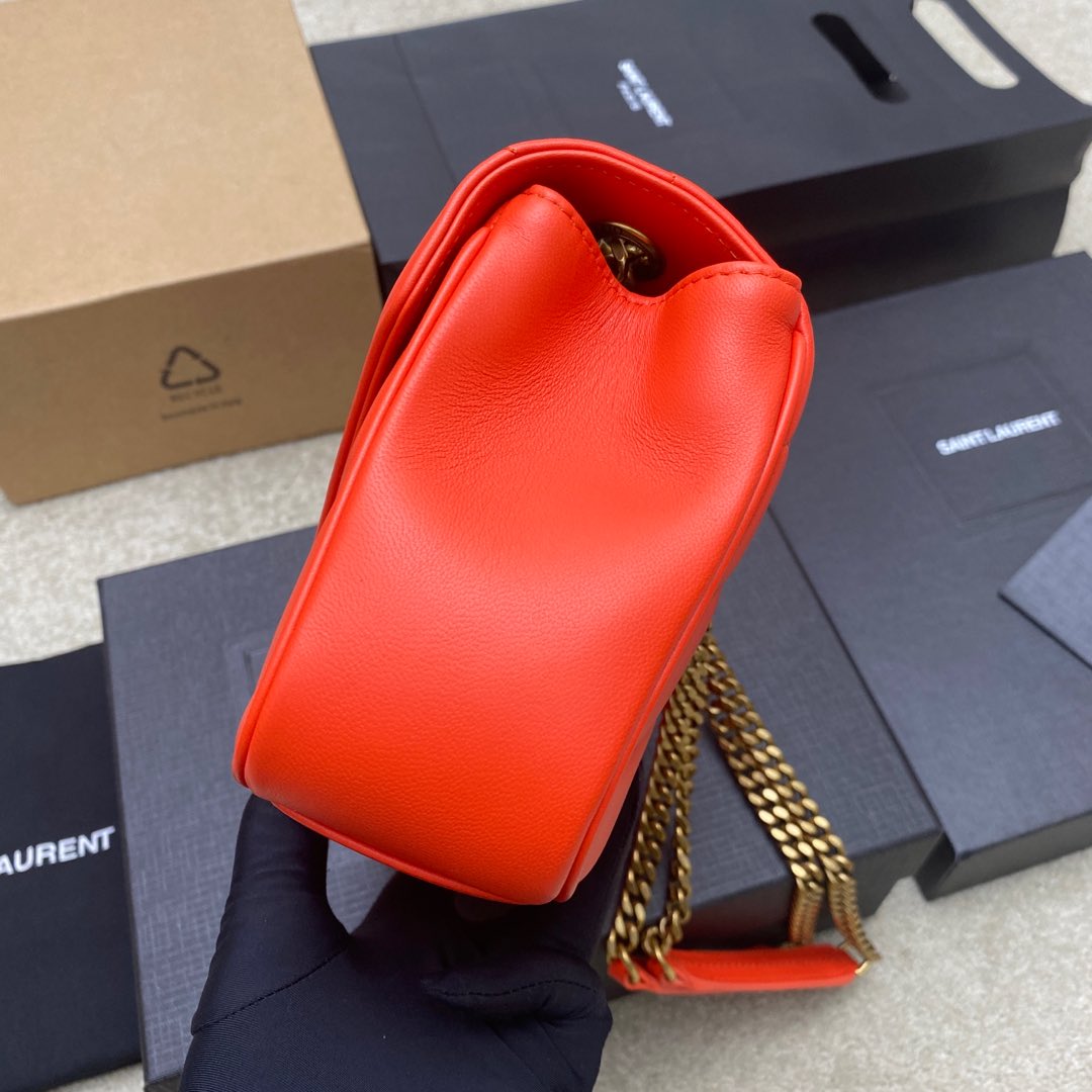 Saint Laurent LouLou Small Bag: Orange Leather, Gold Hardware, and Cardholder 5 i1735121279615 776 0 3