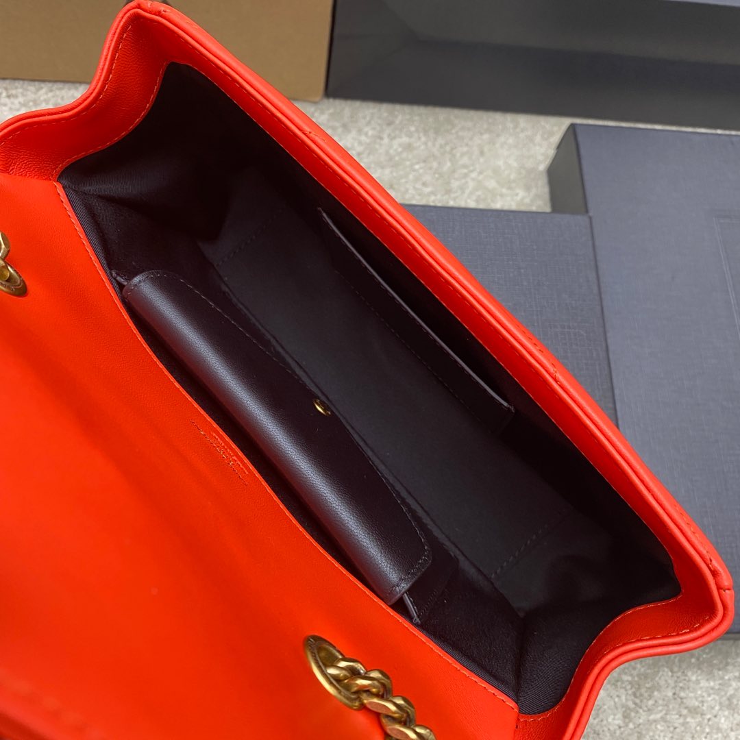 Saint Laurent LouLou Small Bag: Orange Leather, Gold Hardware, and Cardholder 9 i1735121279682 608 0 7