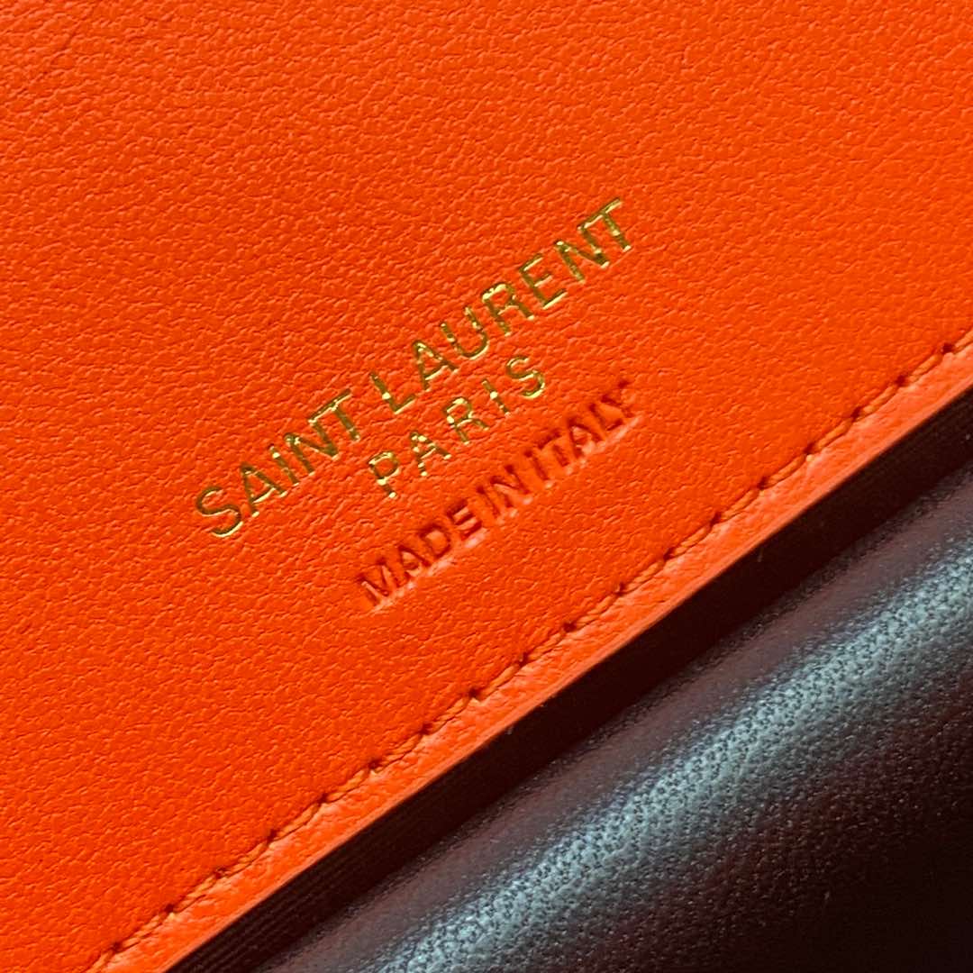 Saint Laurent LouLou Small Bag: Orange Leather, Gold Hardware, and Cardholder 10 i1735121279763 3238 0 8