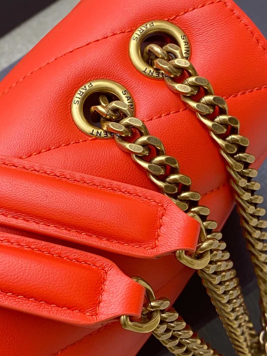 Saint Laurent LouLou Small Bag: Orange Leather, Gold Hardware, and Cardholder 7 i1735121279935 1821 0 5