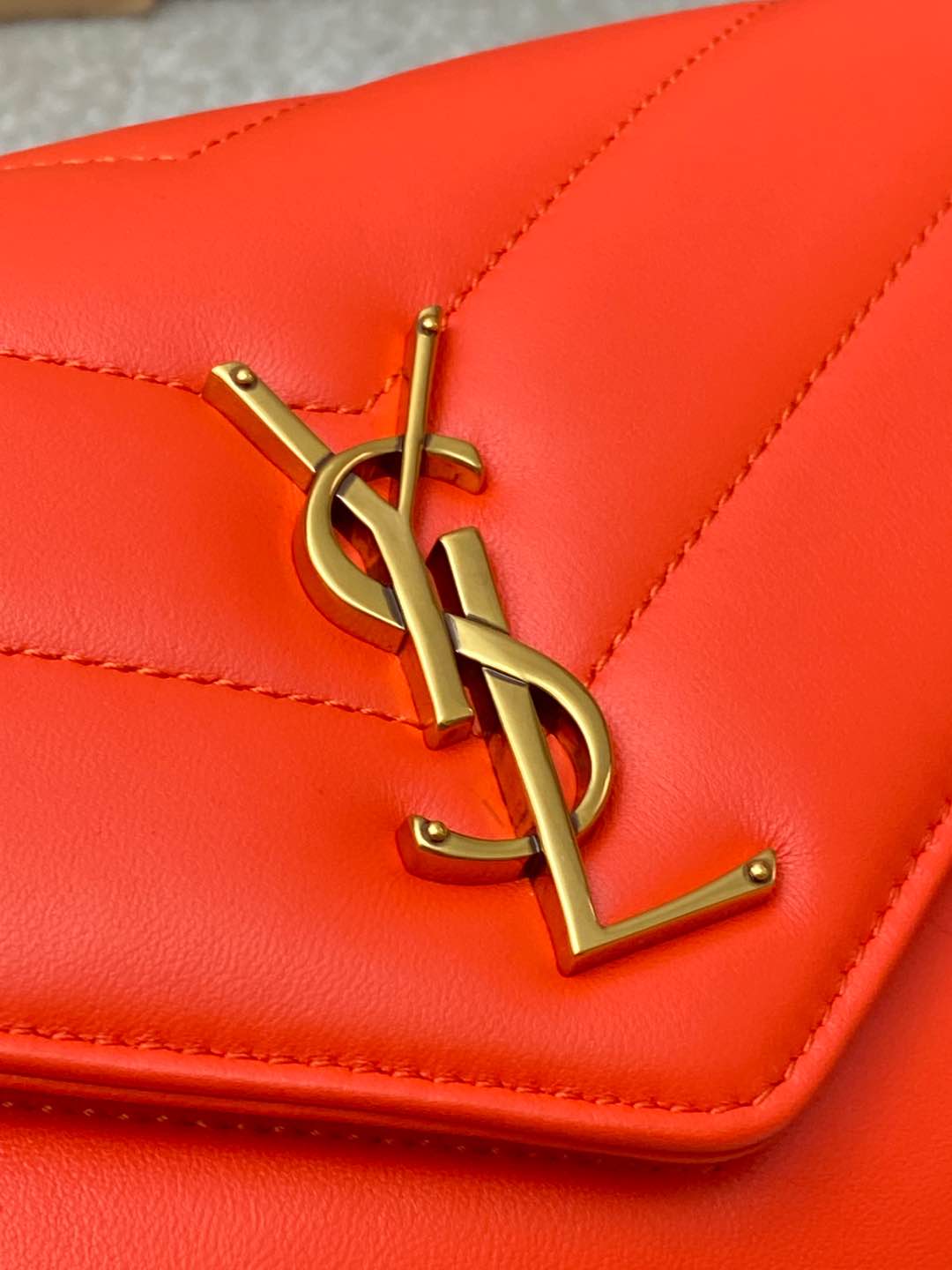 Saint Laurent LouLou Small Bag: Orange Leather, Gold Hardware, and Cardholder 6 i1735121280102 4883 0 4