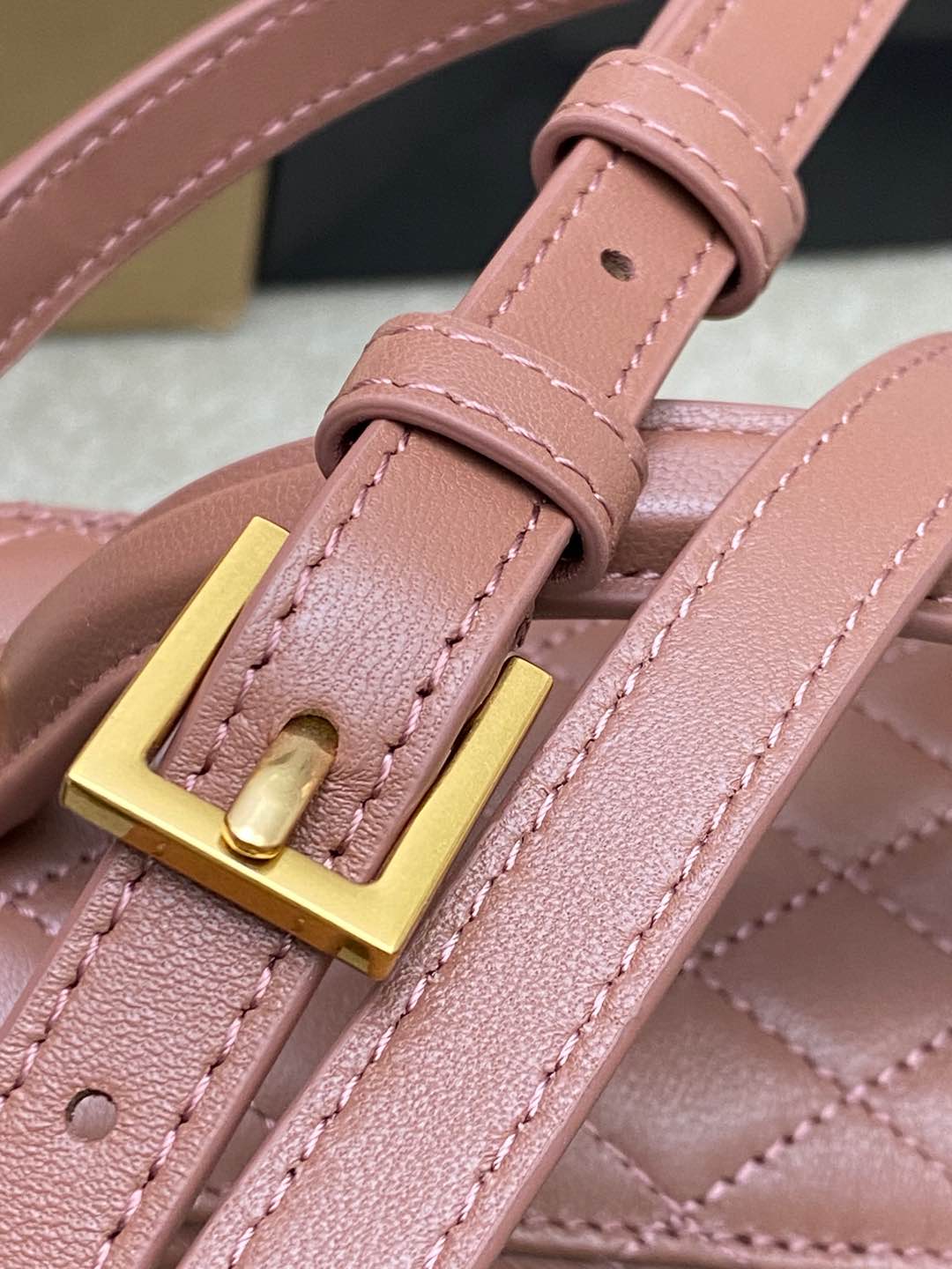 Saint Laurent Mini Lambskin Top Handle Bag with Gold Hardware, Rose 7 i1736245454340 5397 0 6