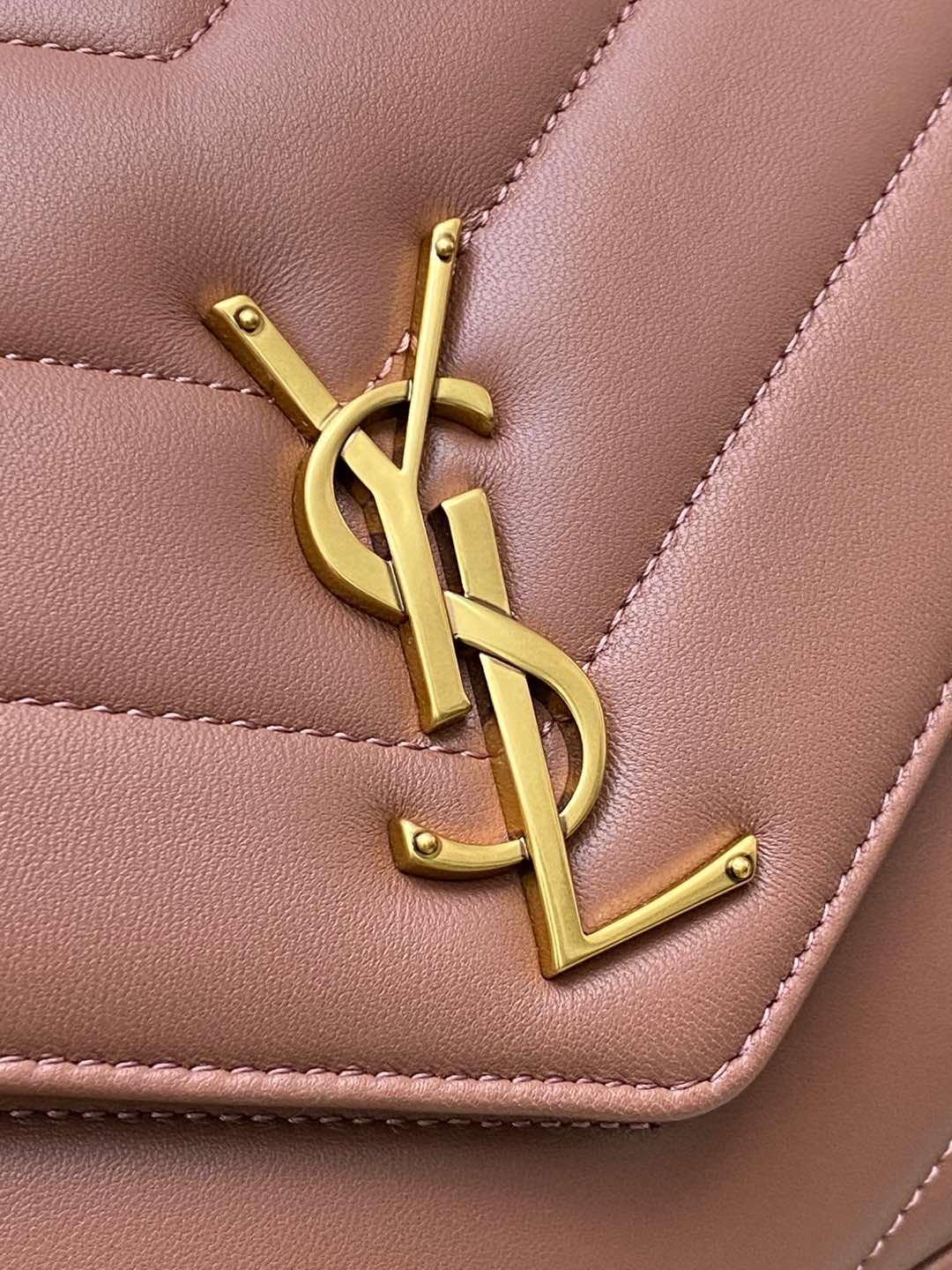 Saint Laurent Loulou Medium Rose Leather Shoulder Bag with Gold Hardware 6 i1736248544628 6952 0 4