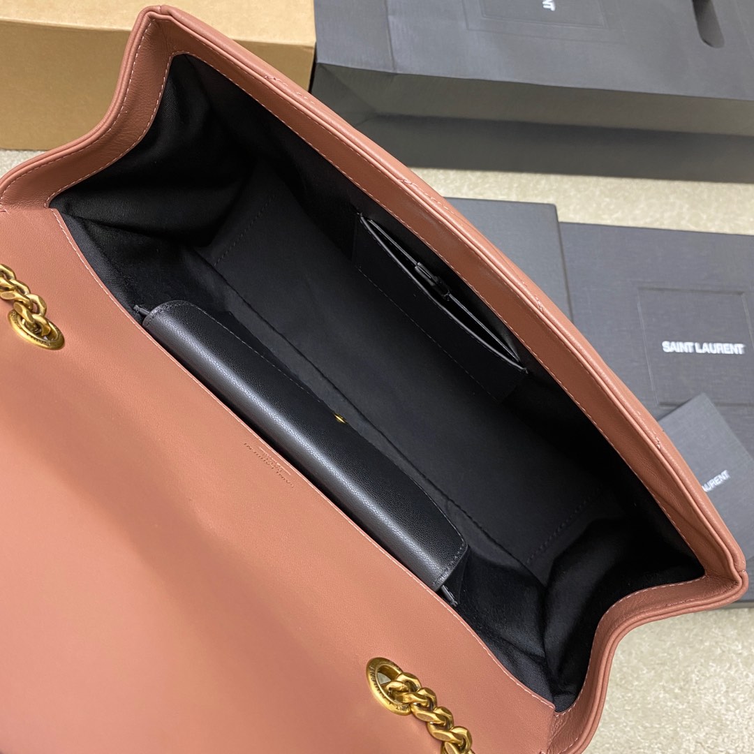 Saint Laurent Loulou Medium Rose Leather Shoulder Bag with Gold Hardware 9 i1736248544863 3198 0 7