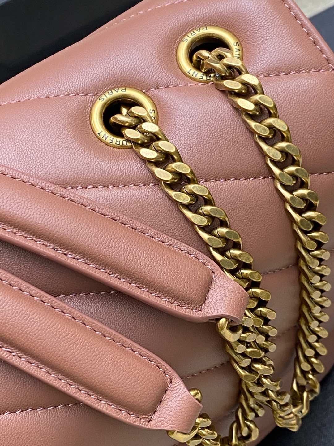 Saint Laurent Loulou Medium Rose Leather Shoulder Bag with Gold Hardware 7 i1736248545032 4523 0 5
