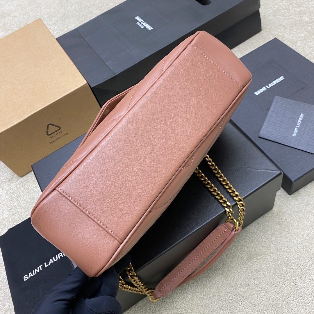 Saint Laurent Loulou Medium Rose Leather Shoulder Bag with Gold Hardware 5 i1736248545103 4134 0 3