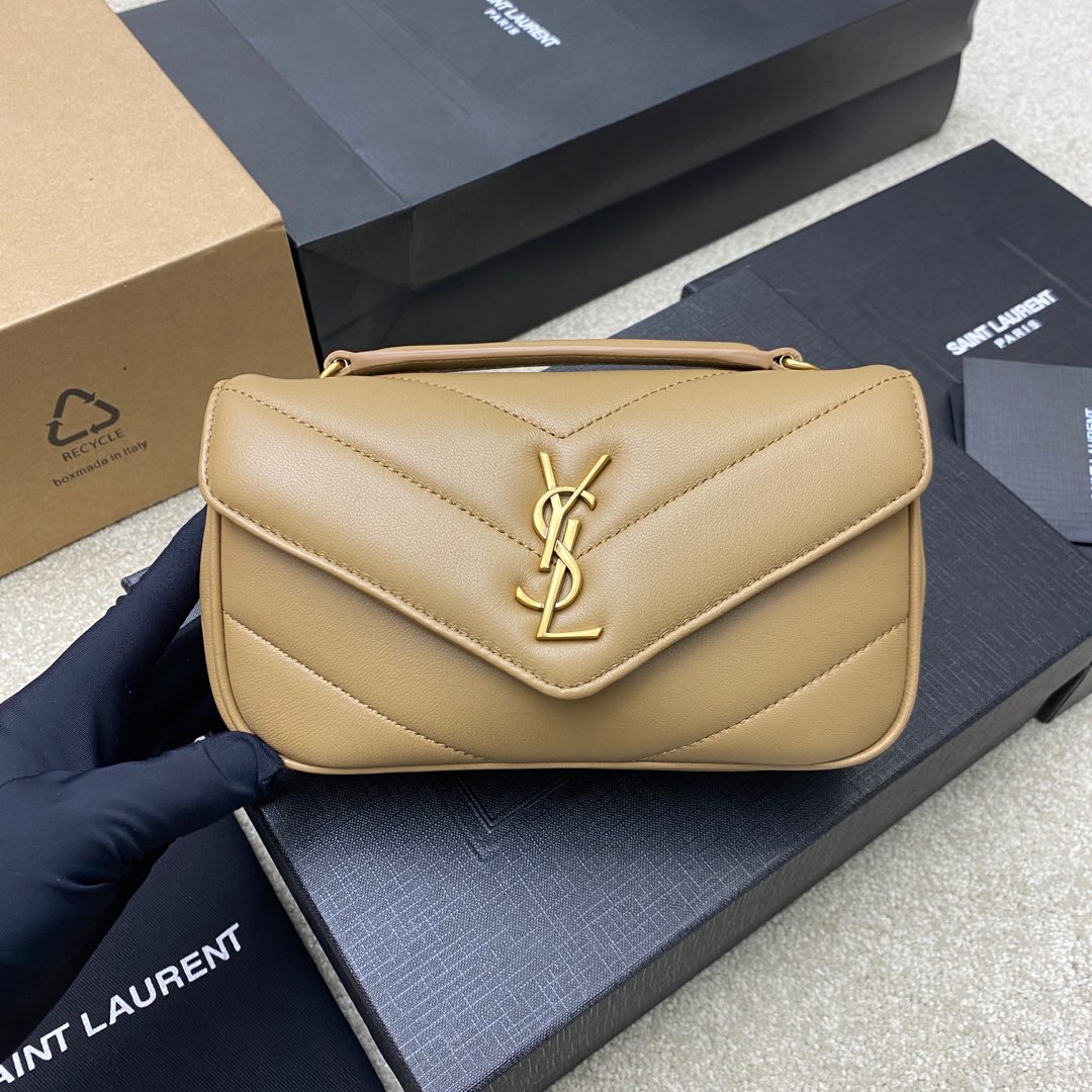 Saint Laurent LouLou Mini Bag in Apricot Lambskin with Gold Hardware 2 i1736434729330 3123 0 0
