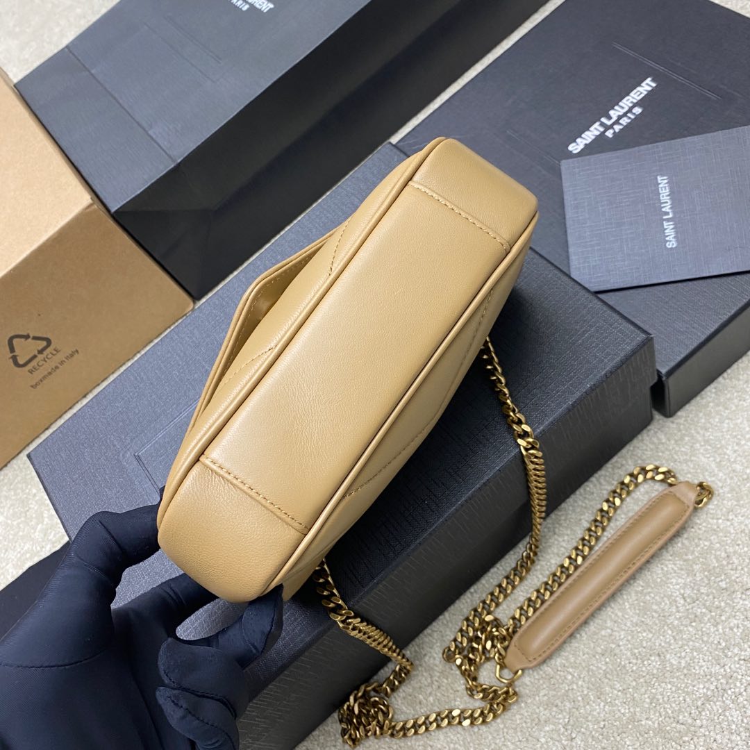 Saint Laurent LouLou Mini Bag in Apricot Lambskin with Gold Hardware 5 i1736434729330 3585 0 3