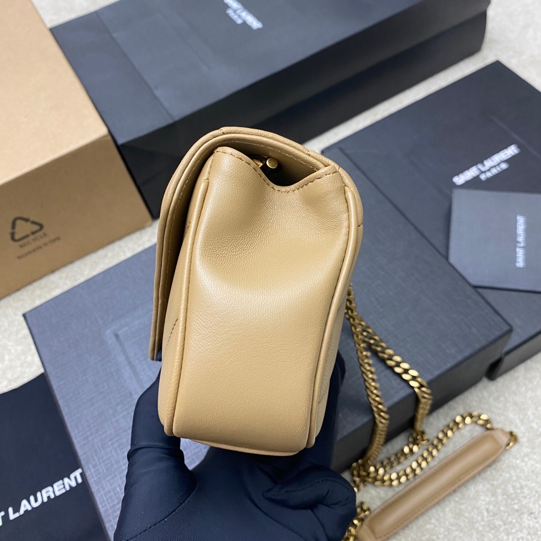Saint Laurent LouLou Mini Bag in Apricot Lambskin with Gold Hardware 4 i1736434729330 8898 0 2
