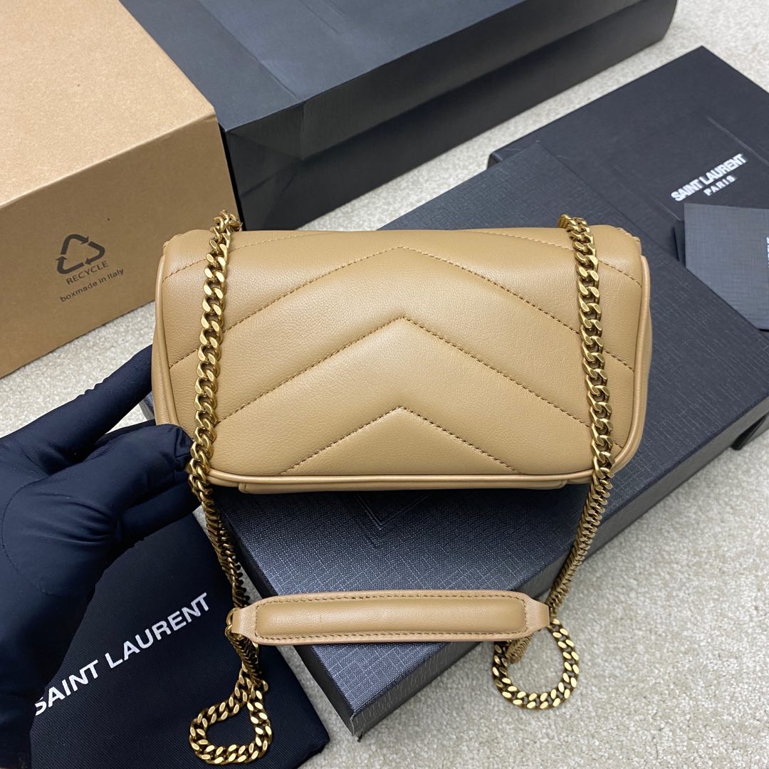 Saint Laurent LouLou Mini Bag in Apricot Lambskin with Gold Hardware 3 i1736434729330 9960 0 1