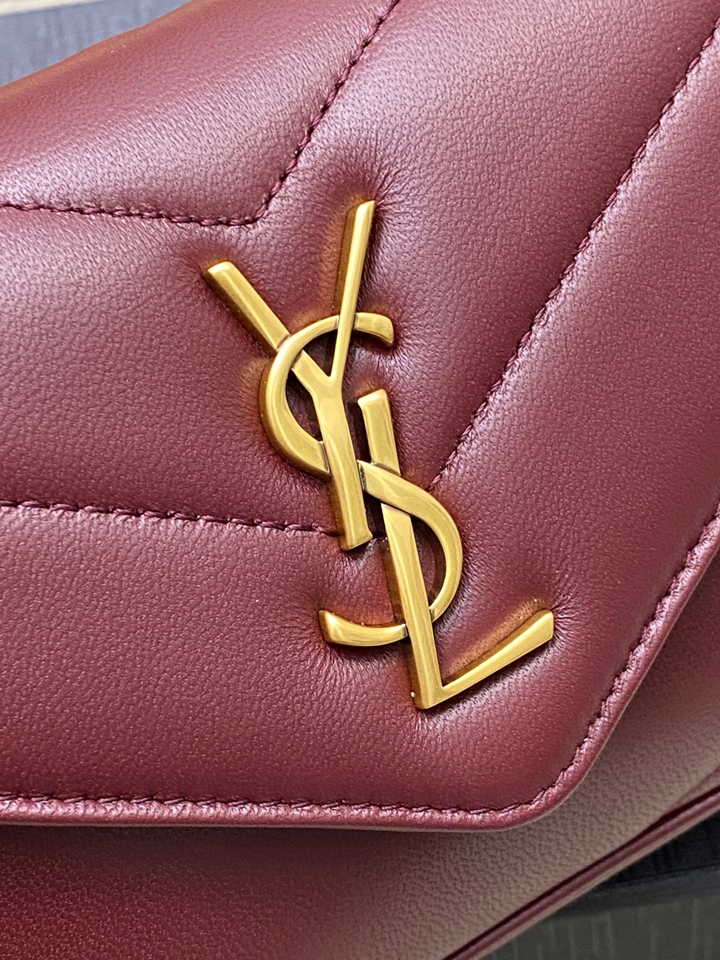 Saint Laurent LouLou Mini Maroon Leather Shoulder Bag with Gold Hardware 5 i1736581509737 5551 0 4