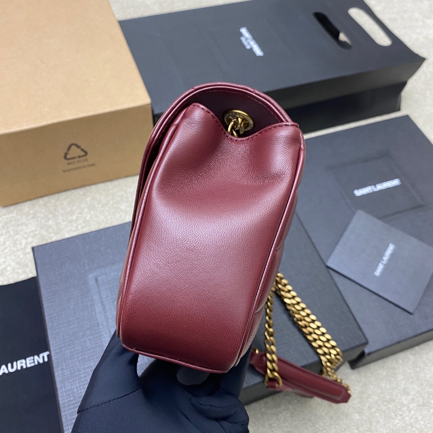 Saint Laurent LouLou Small Bag In Red Leather With Gold Hardware 3 i1736581613424 5312 0 2