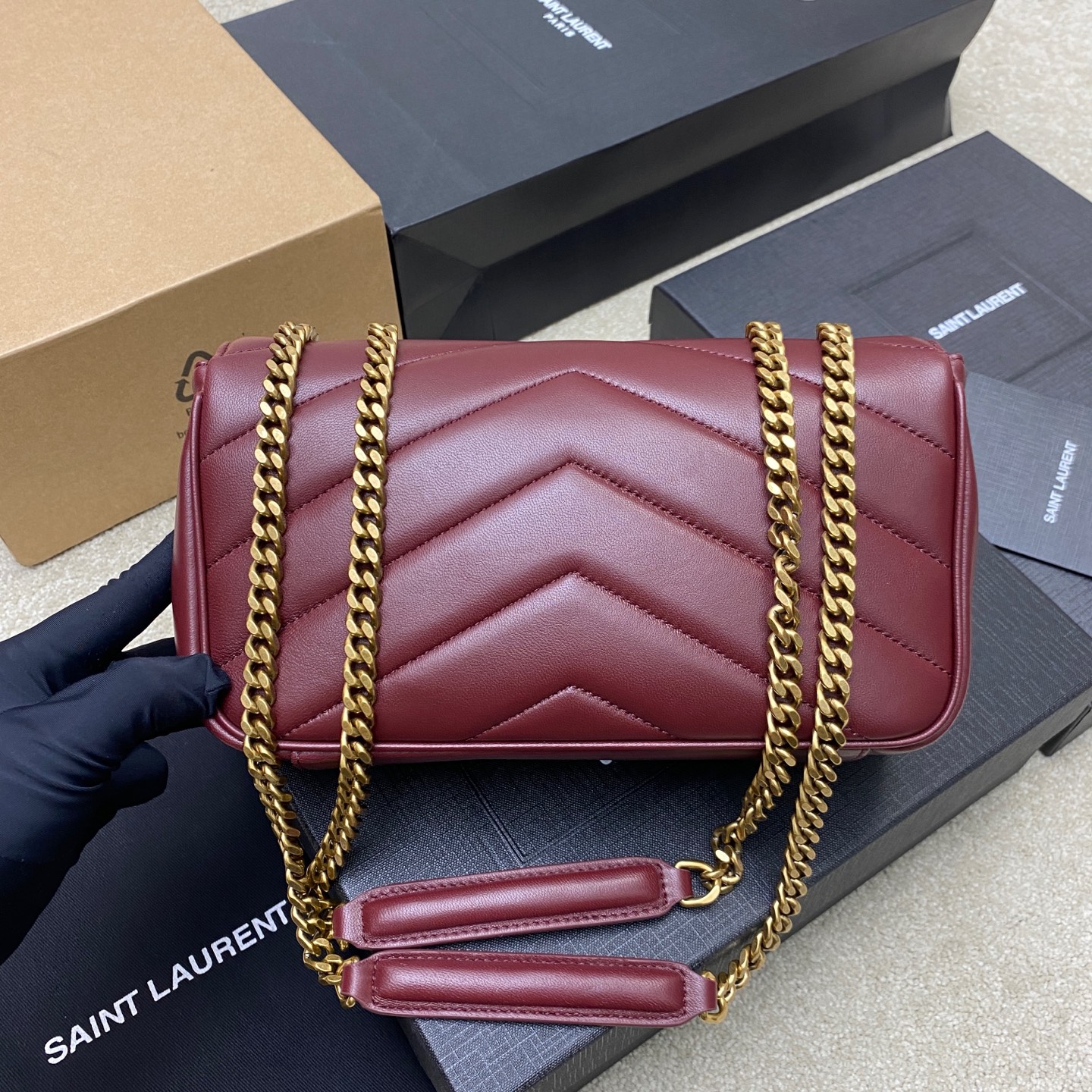 Saint Laurent LouLou Small Bag In Red Leather With Gold Hardware 2 i1736581613749 2593 0 1