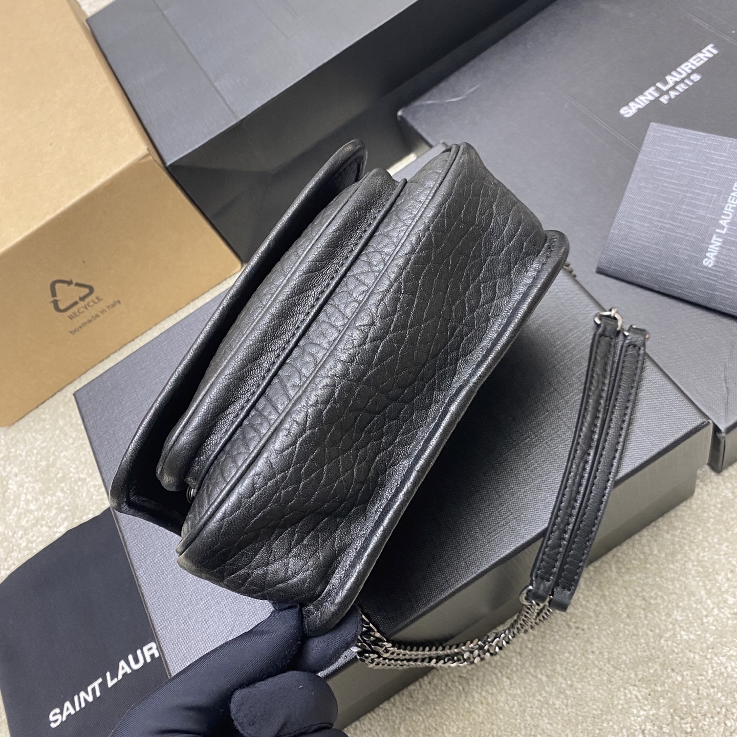 Saint Laurent Mini Niki Chain Bag in Crinkled Vintage Leather 5 i1741683173141 214 0 3