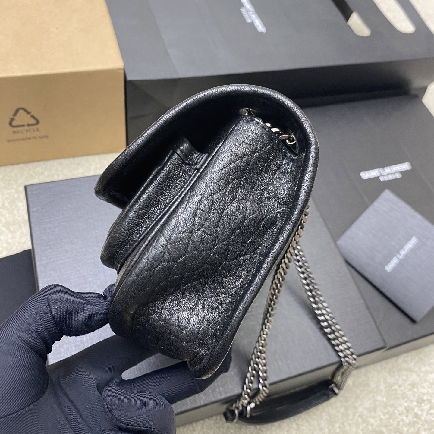 Saint Laurent Mini Niki Chain Bag in Crinkled Vintage Leather 4 i1741683178503 541 0 2